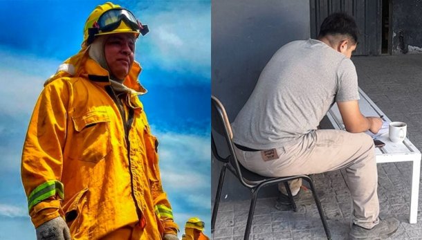 Tomás Álvarez, bombero voluntario que en los descansos estudia: “Creo que hay mucha gente como yo que quiere mejorar”